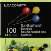 Kartnål EXACOMPTA 4mm sort.färg 100/fp
