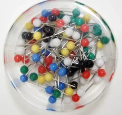 Kartnål 15mm sorterade färger (100)