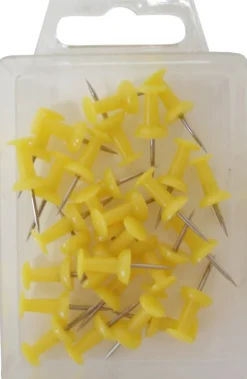 Kartnål Push pin gul (30)