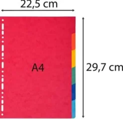 Kartongregister EXACOMPT A4 6-flik f.fär