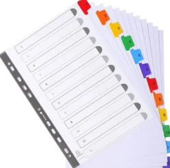 Kartongregister EXACOMPTA 1-12 multifärg