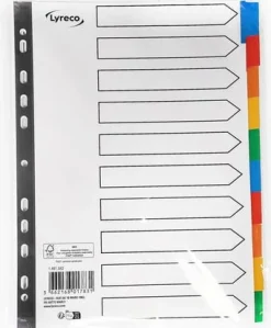 Kartongregister LYRECO A4 10-flik färger