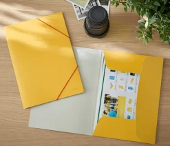 3-klaffmapp Leitz Cosy A4 kartong Gul
