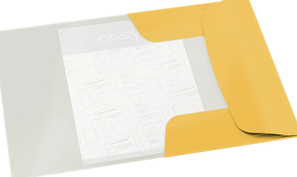 3-klaffmapp Leitz Cosy A4 kartong Gul