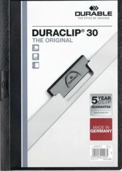Klämmapp DURABLE Duraclip A4 Svart, 30 blad