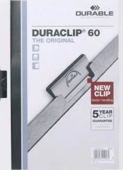 Klämmapp DURABLE Duraclip A4 Vit, 30 blad