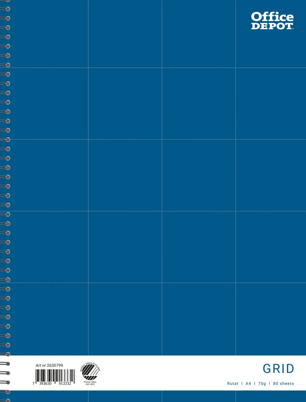 Kollegieblock A4 80bl 70g rut