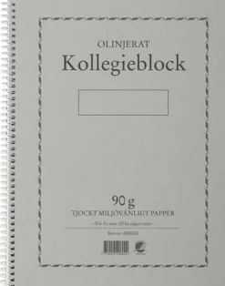Kollegieblock A4, olinjerat, 90g
