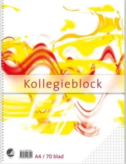 Kollegieblock A4, rutat, 60g, 10st