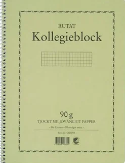 Kollegieblock A4, rutat, 90g, 5st