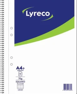 Kollegieblock LYRECO A4 70g 80bl rut