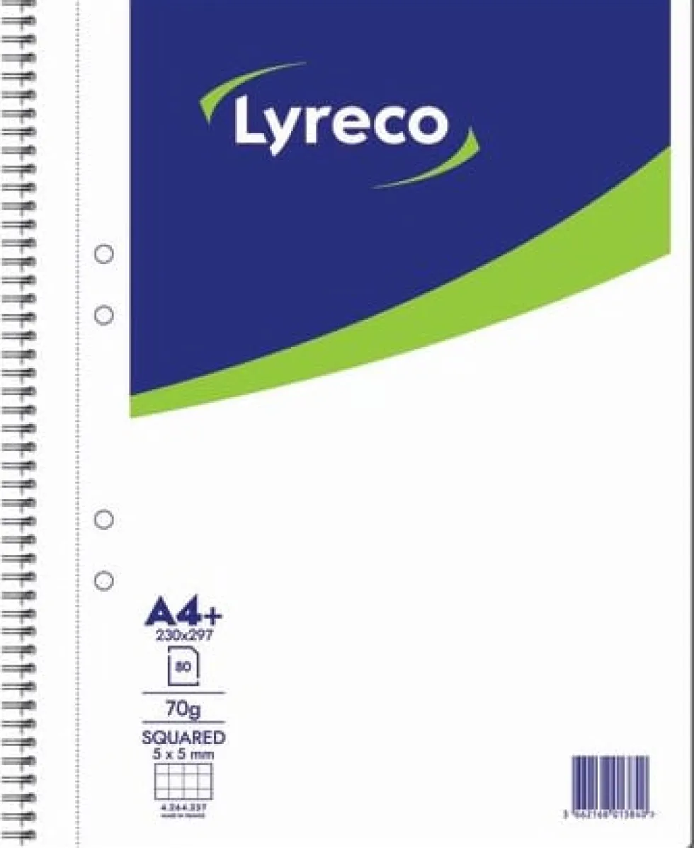 Kollegieblock LYRECO A4 70g 80bl rut
