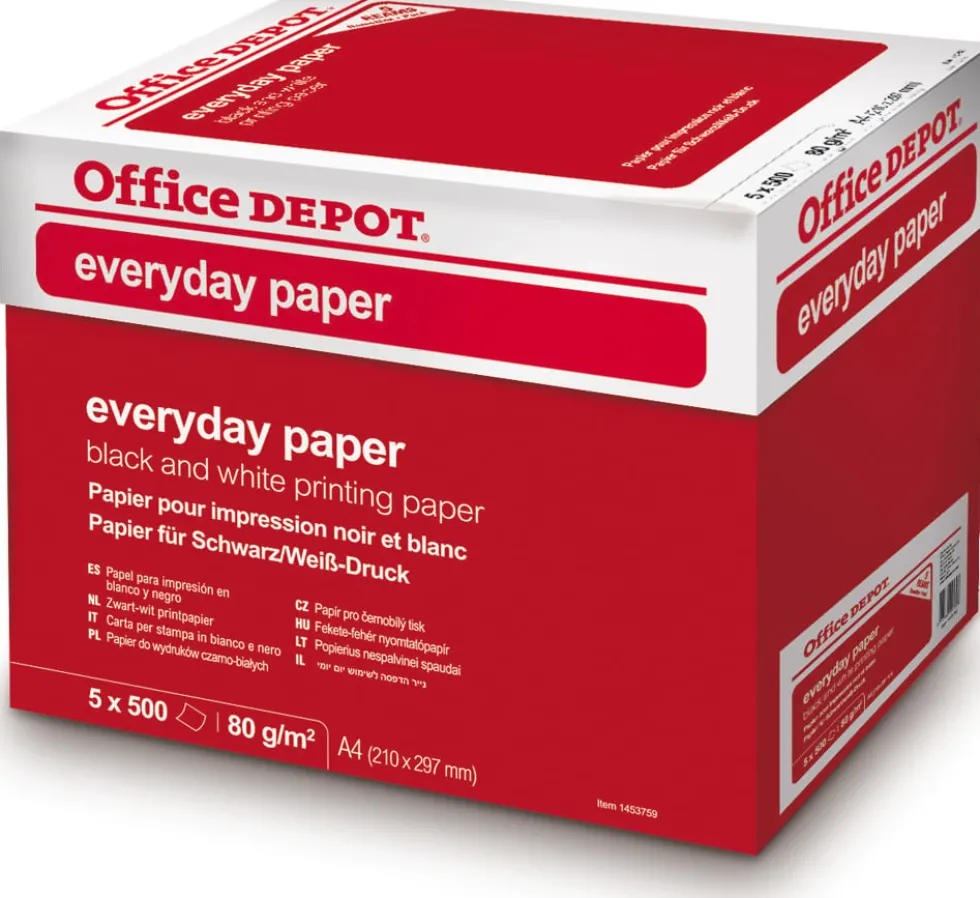 Kopieringspapper Everyday Xpressbox A4 80g Ohålat 2500 ark/fp