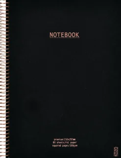 KOZO Anteckningsbok A4 Premium Black Rutad