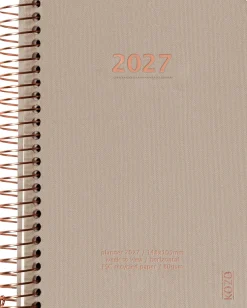 KOZO Kalender 2027 A6 Vecka per uppslag Sand