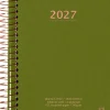 KOZO Kalender 2027 A6 Vecka per uppslag Olive Green