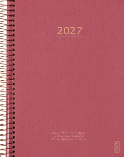 KOZO Kalender 2027 A5 Vecka per uppslag Berry