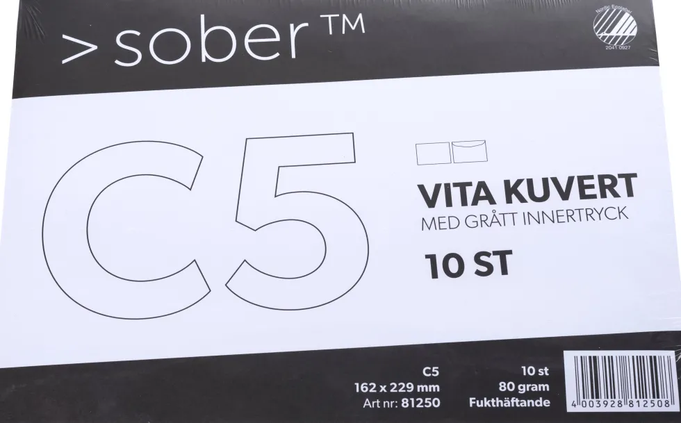 Kuvert konsument fp C5 FH vit 10/fp