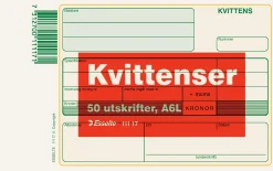 Kvittens A6 Liggande utan kopia, 50 blad