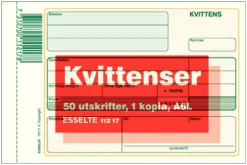 Kvittens A65 med kopia, 2x50 blad, 5st