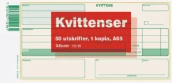 Kvittens A65 med kopia, 2x50 blad, 5st