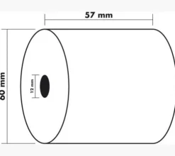 Kvittorulle 57x60x12mm 33m