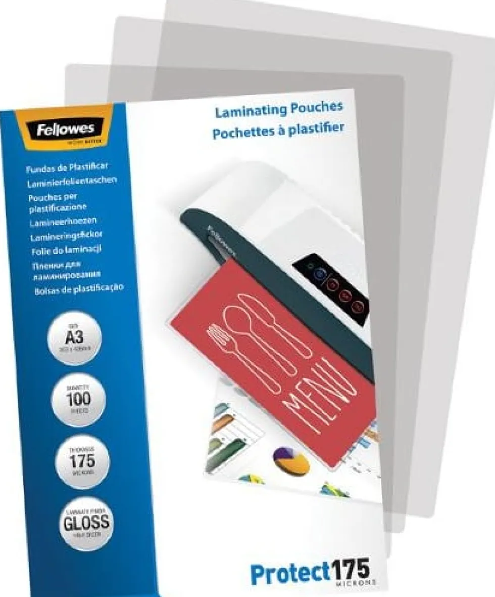 Laminat FELLOWES A3 175mic klar 100/fp