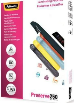 Laminat FELLOWES A4 250mic klar 100/fp
