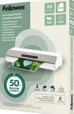 Laminat FELLOWES A5 75-80mic matt 100/fp