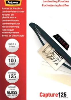 Laminat FELLOWES 65x95mm 125mic 100/fp