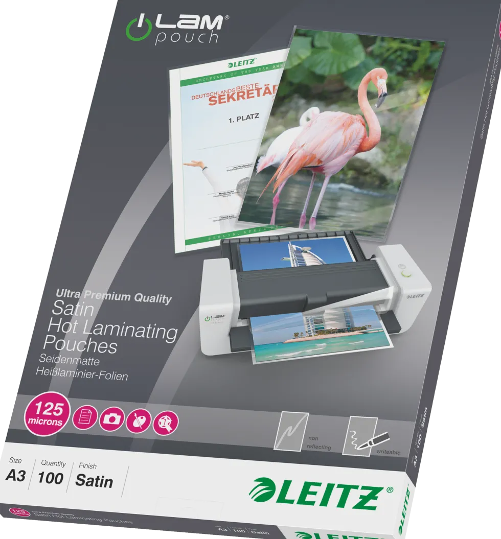 Laminat lågvärme matt A3 125 mic. (100)