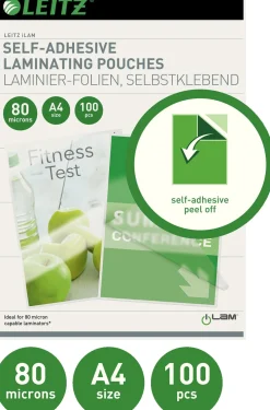 Laminat självhäftande baksida A4 80mic 100/fp