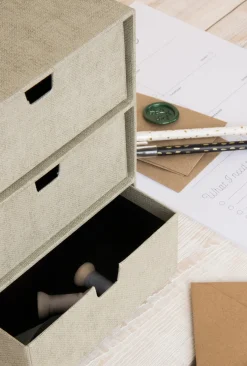 3-lådsbyrå Ingrid canvas linen