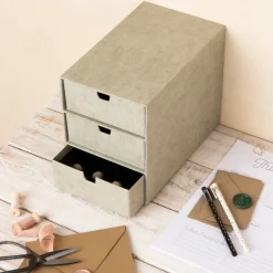3-lådsbyrå Ingrid canvas linen
