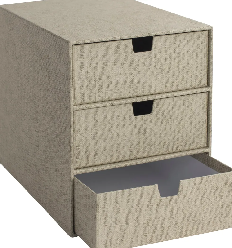 3-lådsbyrå Ingrid canvas linen