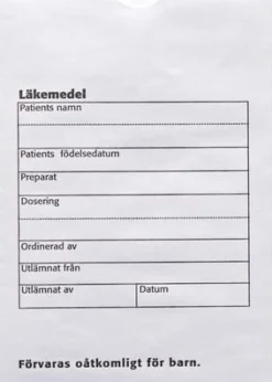 Läkemedelspåse med tryck 100/fp