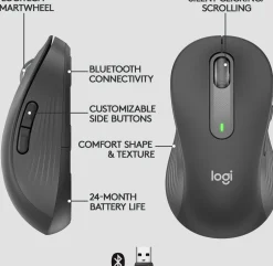 Logitech Signature M650 L Wireless Mouse Left, Graphite