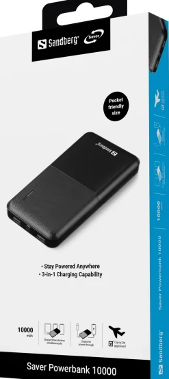 10.000 mAh Saver PowerBank, Black