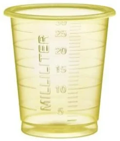 Medicinbägare Eco 30ml smal gul 90/fp