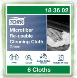 Microfiberduk TORK 30,5x30,5cm grön 6/fp