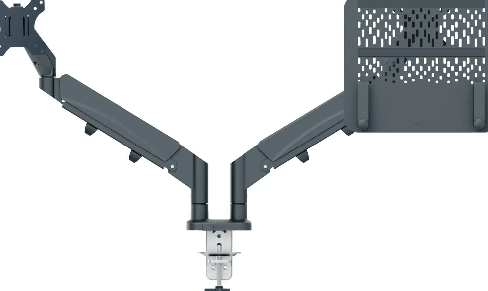 Monitor Arm Space Saving Dual+Laptop Arm, Dark Grey