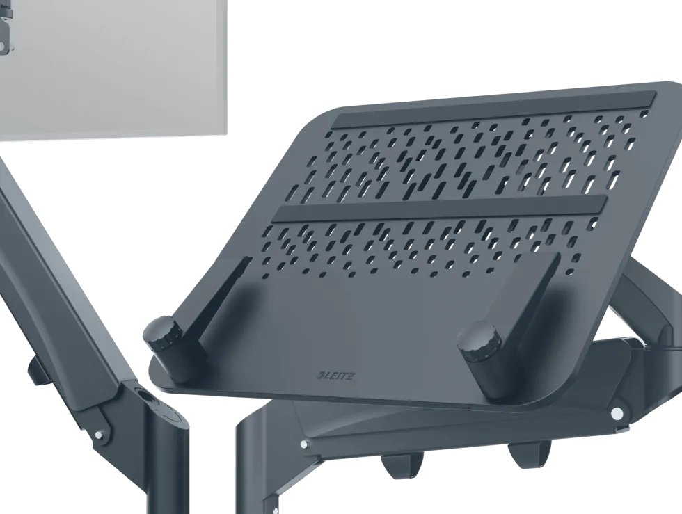 Monitor Arm Space Saving Dual+Laptop Arm, Dark Grey