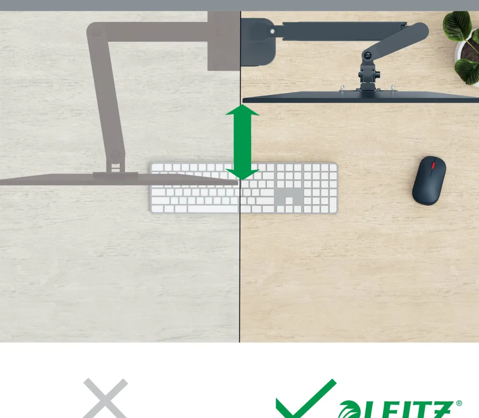 Monitor Arm Space Saving Dual+Laptop Arm, Dark Grey
