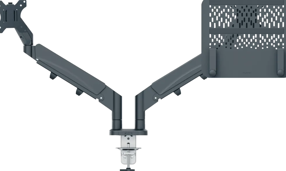 Monitor Arm Space Saving Dual+Laptop Arm, Dark Grey
