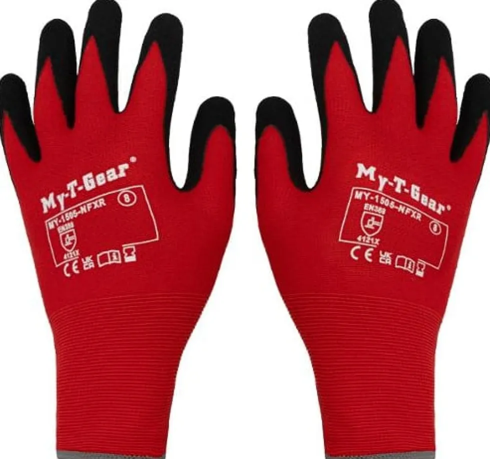 Montagehandske MY-T-GEAR nitril röd 9