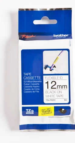 Märkband Brother TZeFX231 Flexibel, svart/vit, 12mm