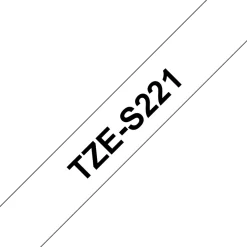 Märkband Brother TZeS221 Stark, svart/vit, 9mm