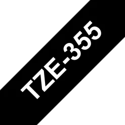 Märkband Brother TZe355, vit/svart, 24mm