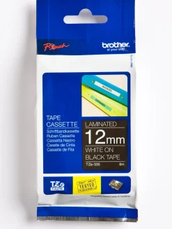 Märkband Brother TZe335, vit/svart, 12mm