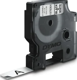 Märkband Dymo D1 Durable, svart/vit, 12mm